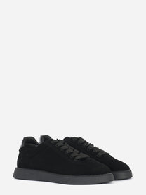 Sneakers Referenc Studios The Cassetta in suede nero tre quarti