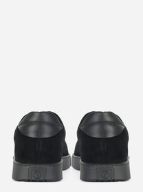 Retro sneakers Referenc Studios The Cassetta in suede nero con dettaglio tallone