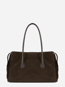 Borsa Emeralda in suede testa di moro - vista laterale