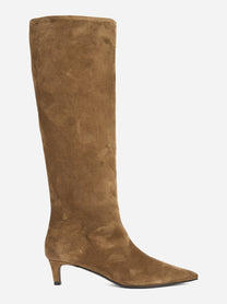 Stivale Taisia in suede rovere - vista laterale