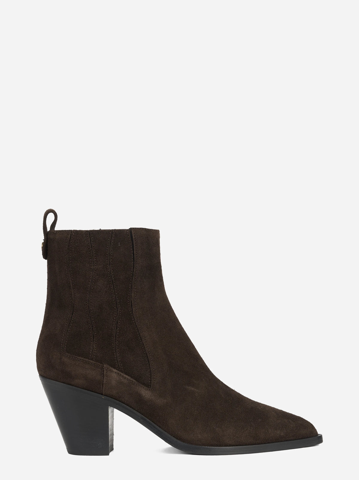 Stivaletto Wendy in suede testa di moro - vista laterale