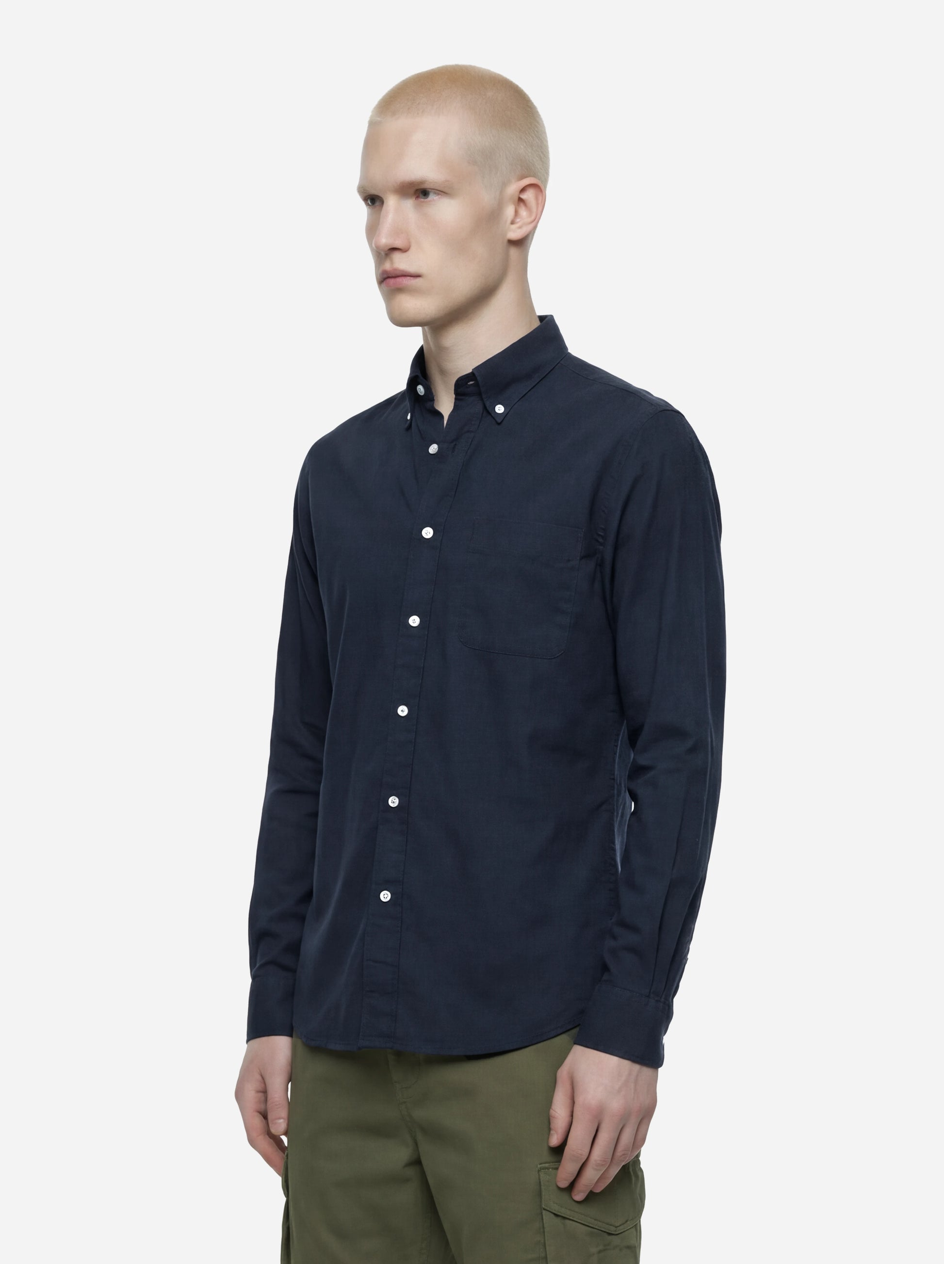Camicia button down blu Magalloway in popeline di cotone
