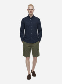 Camicia button down blu Magalloway in popeline di cotone