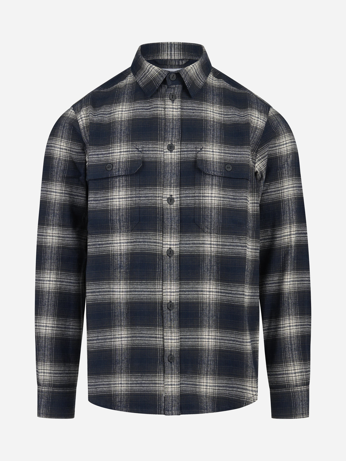 Overshirt Mizzen in cotone blu - vista frontale