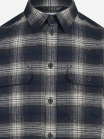 Overshirt Mizzen in cotone blu - dettaglio del prodotto