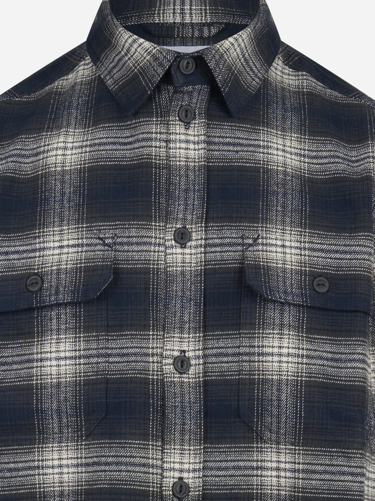 Overshirt Mizzen in cotone blu - dettaglio del prodotto