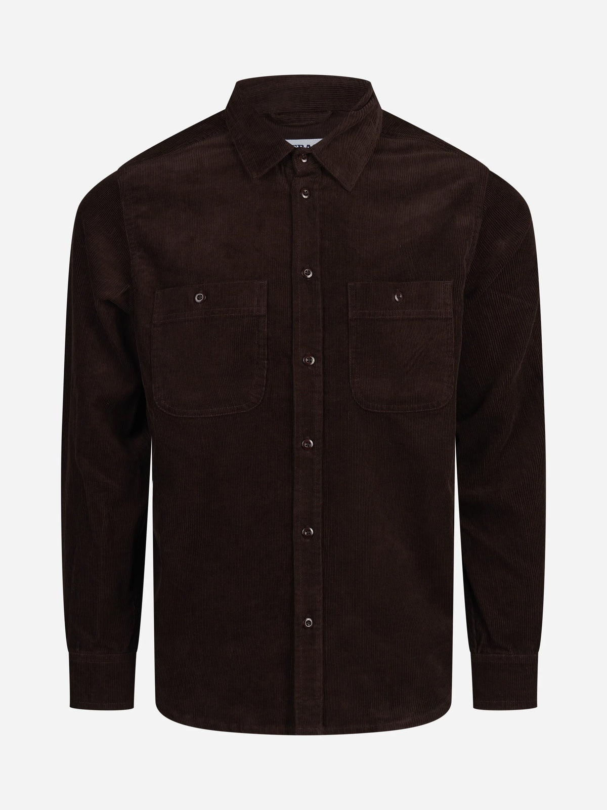 Overshirt Leeword in velluto marrone - vista frontale