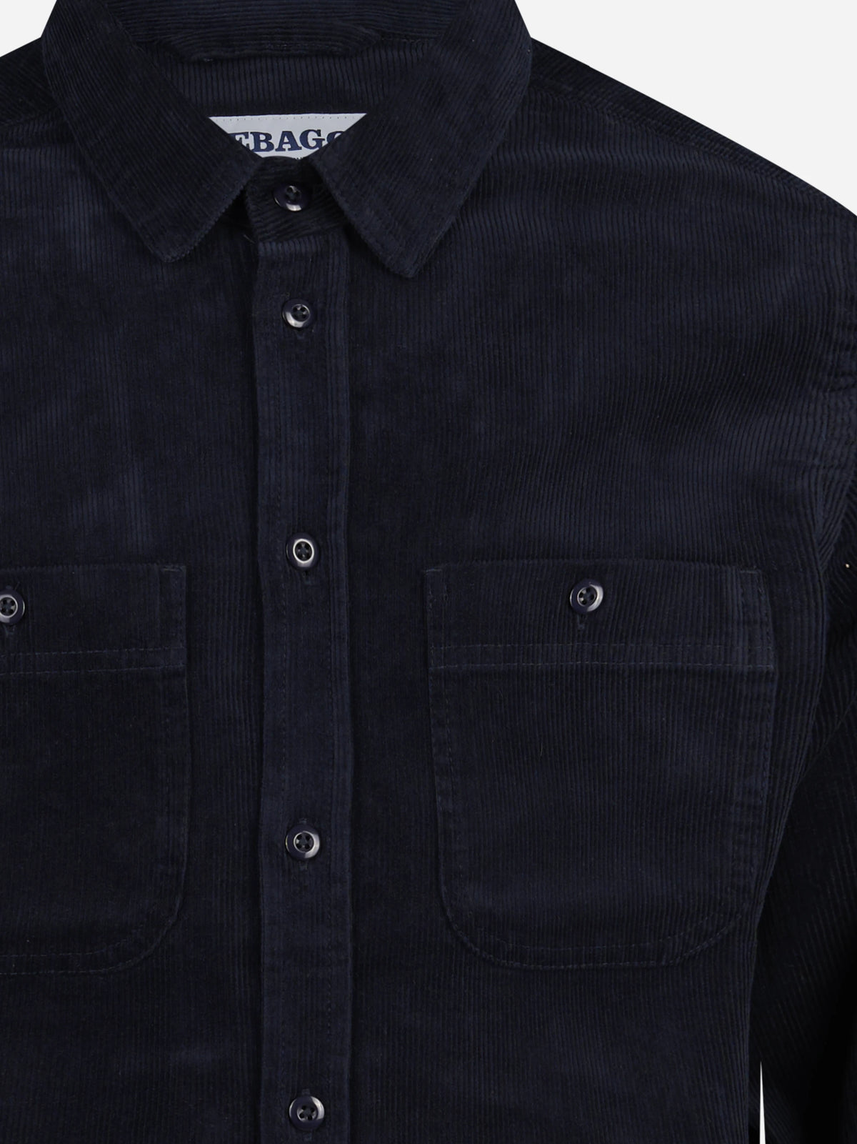 Overshirt Leeword in velluto blu navy - dettaglio del prodotto