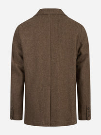 Blazer Neddick Herringbone in lana beige - vista posteriore