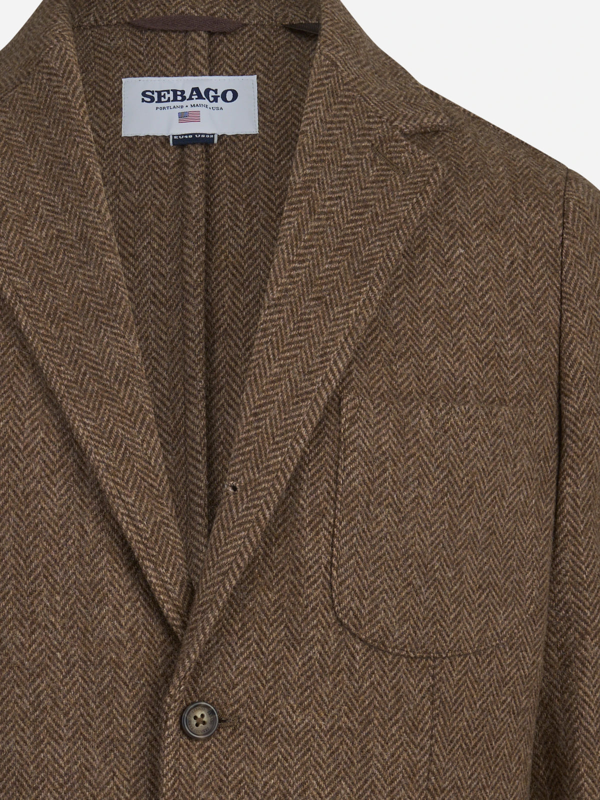 Blazer Neddick Herringbone in lana beige - dettaglio del prodotto