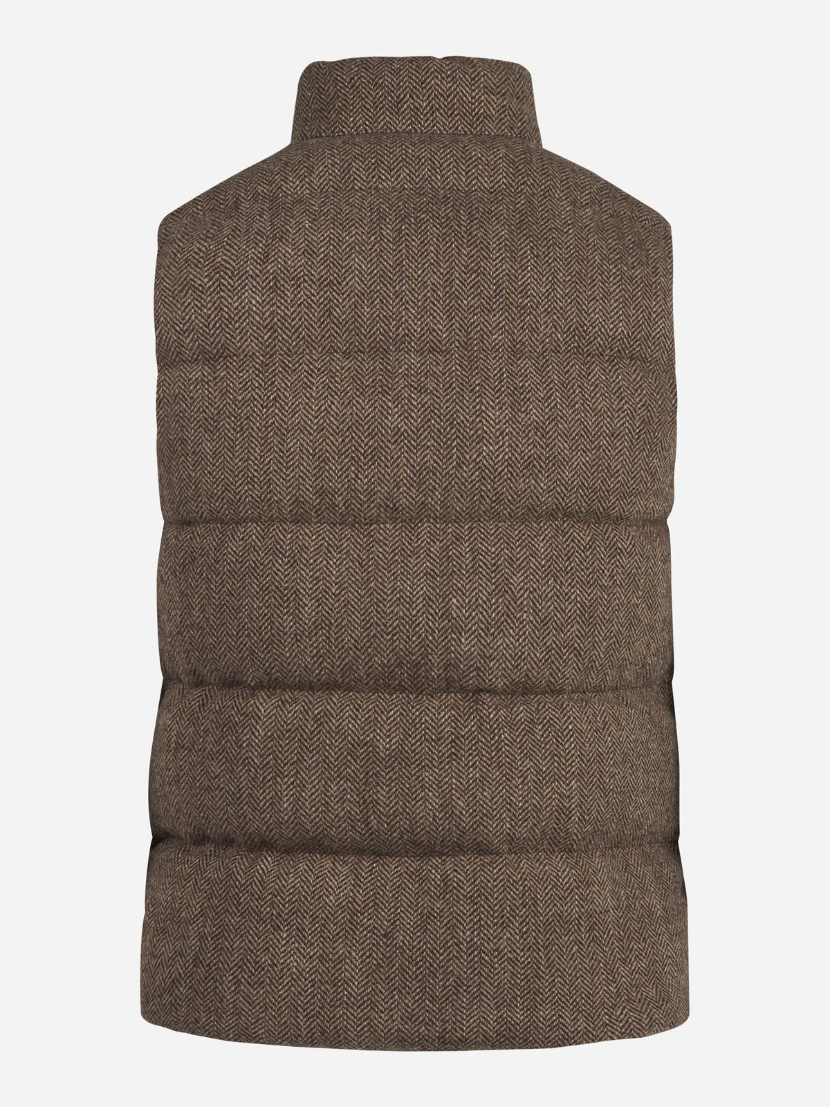 Gilet reversibile Webb Herringbone beige e marrone - vista posteriore