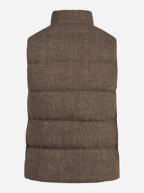 Gilet reversibile Webb Herringbone beige e marrone - vista posteriore