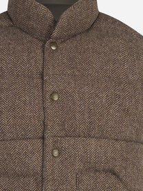Gilet reversibile Webb Herringbone beige e marrone - dettaglio del prodotto