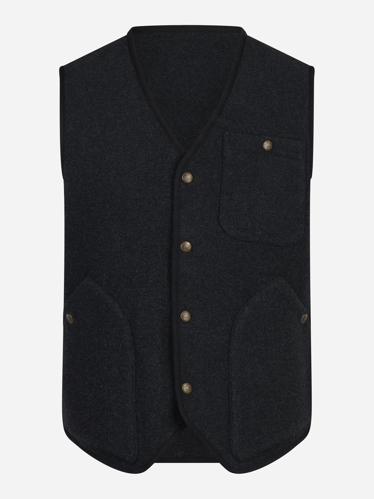 Gilet Wildriver Wool in lana grigio - vista frontale