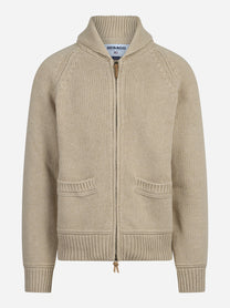 Cardigan Dimillos in misto lana beige - vista frontale