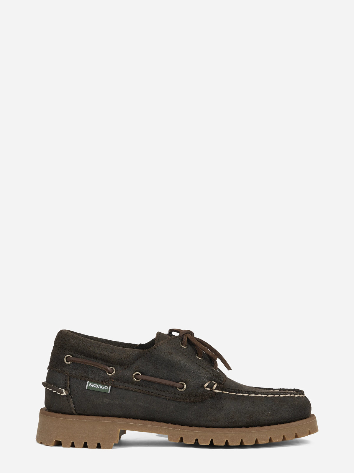Mocassino nautico Acadia Suede Waxed marrone - vista laterale