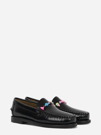 Mocassino Frank Beads in pelle nero