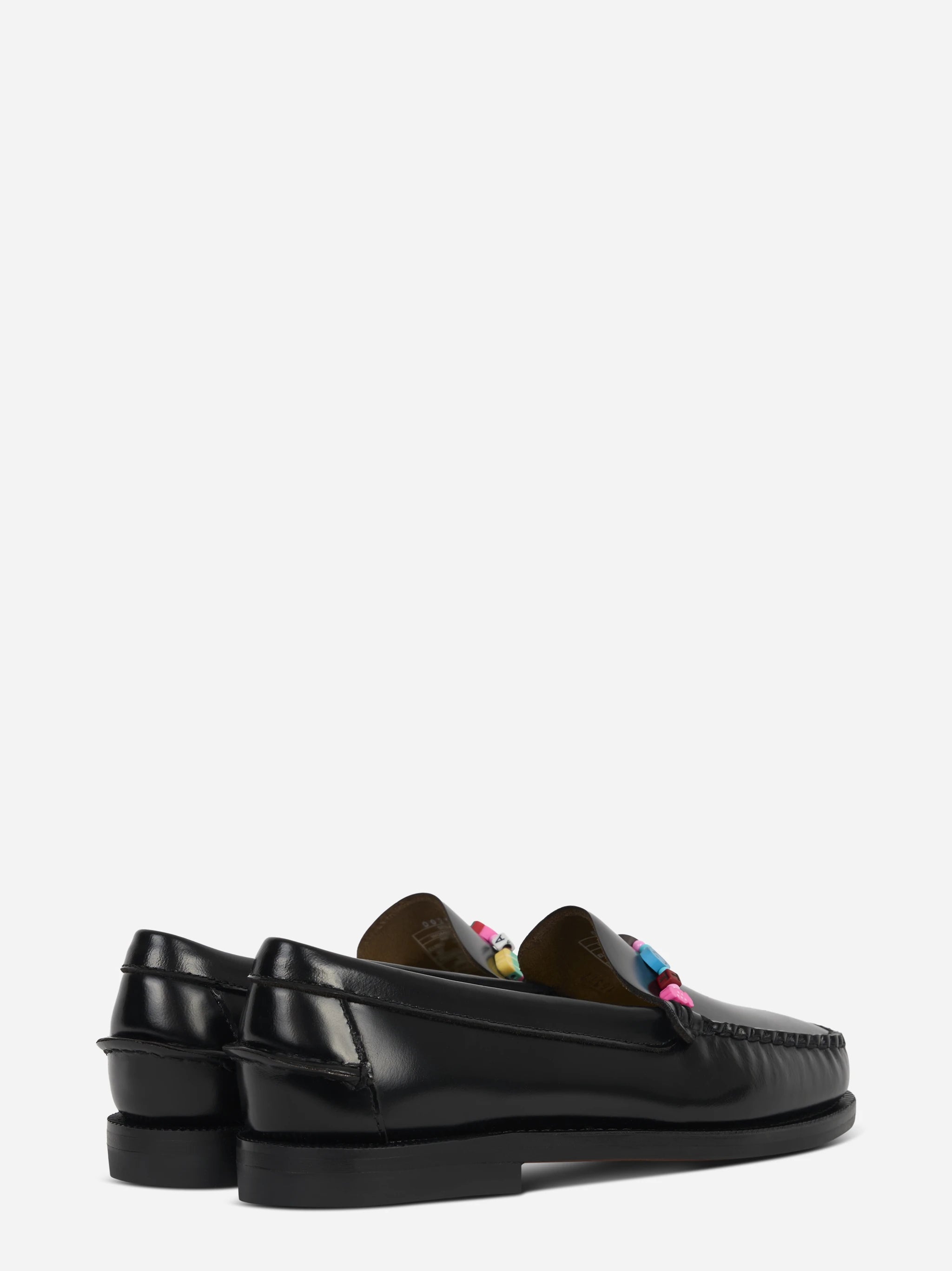 Mocassino Frank Beads in pelle nero