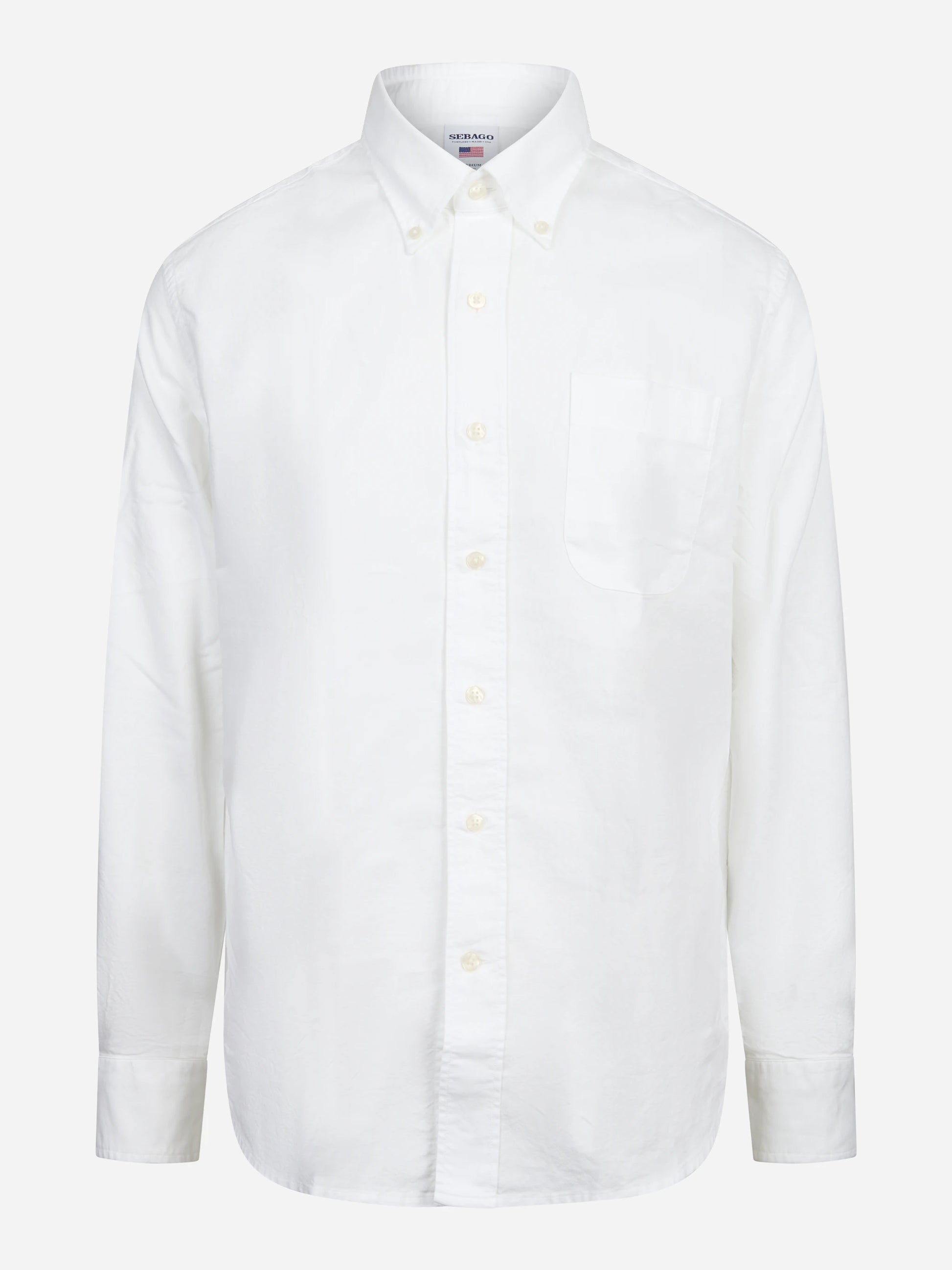 Camicia Oxford button-down Whaleback Ox bianca