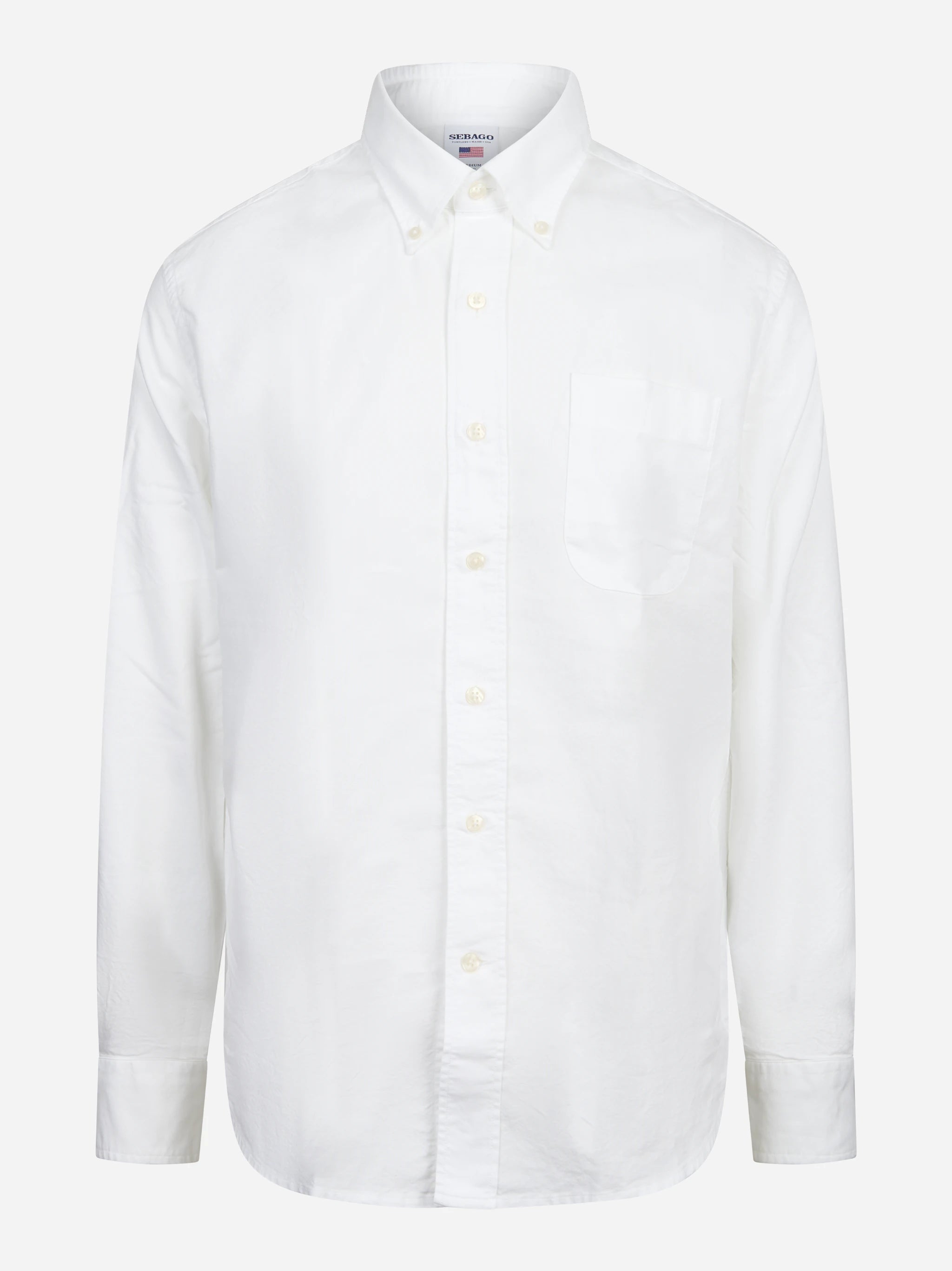 Camicia Oxford button-down Whaleback Ox bianca