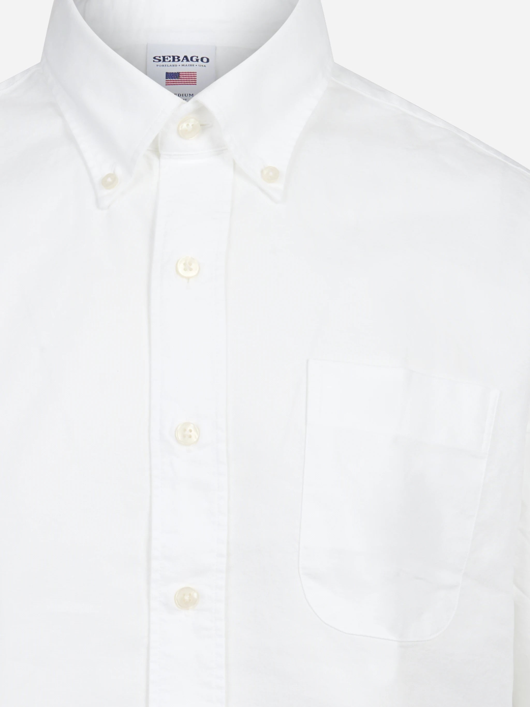 Camicia Oxford button-down Whaleback Ox bianca