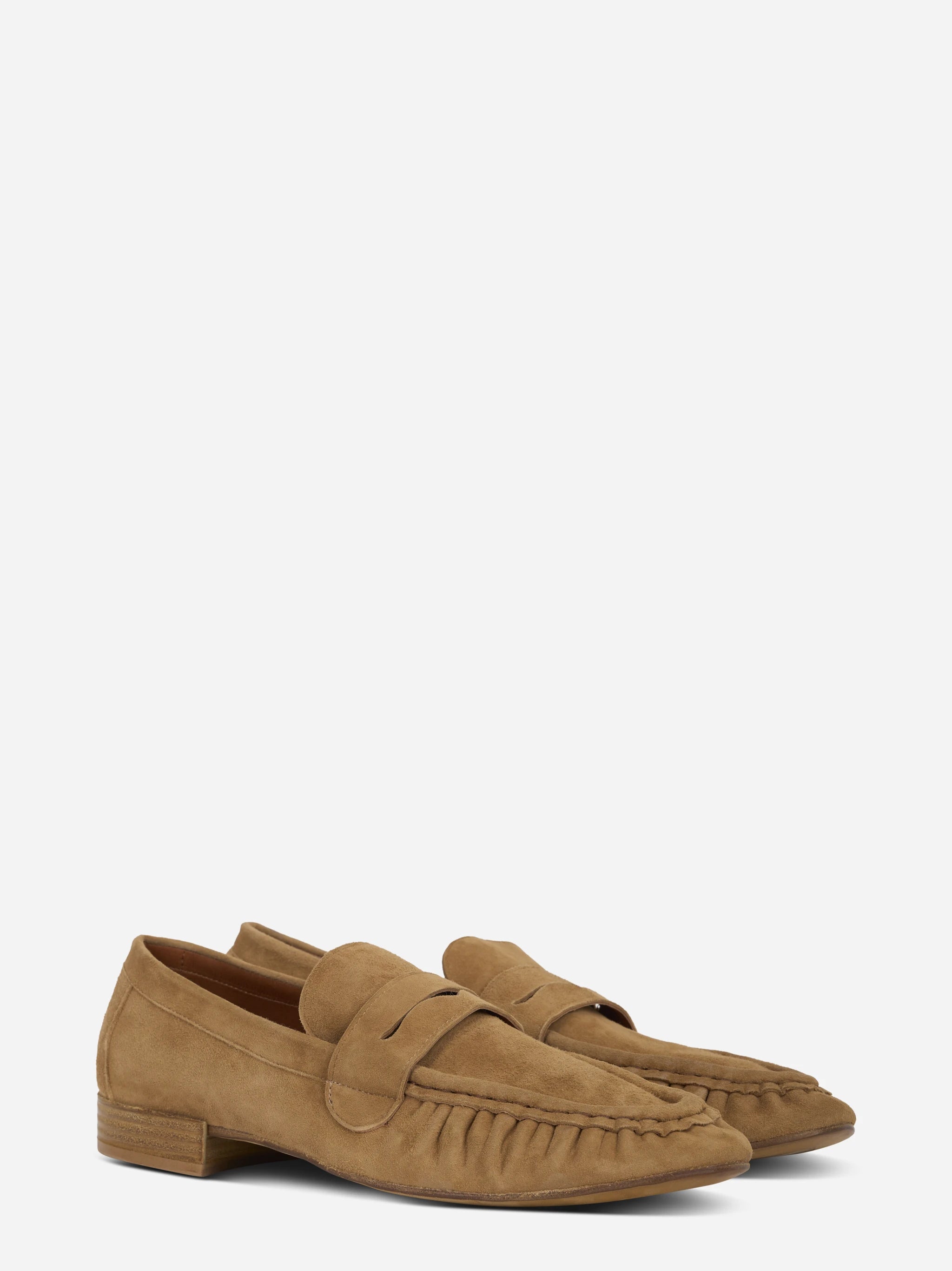 Mocassino in suede beige