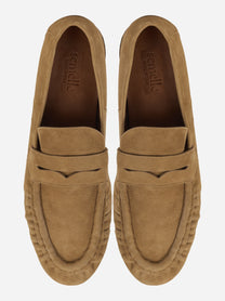 Mocassino in suede beige