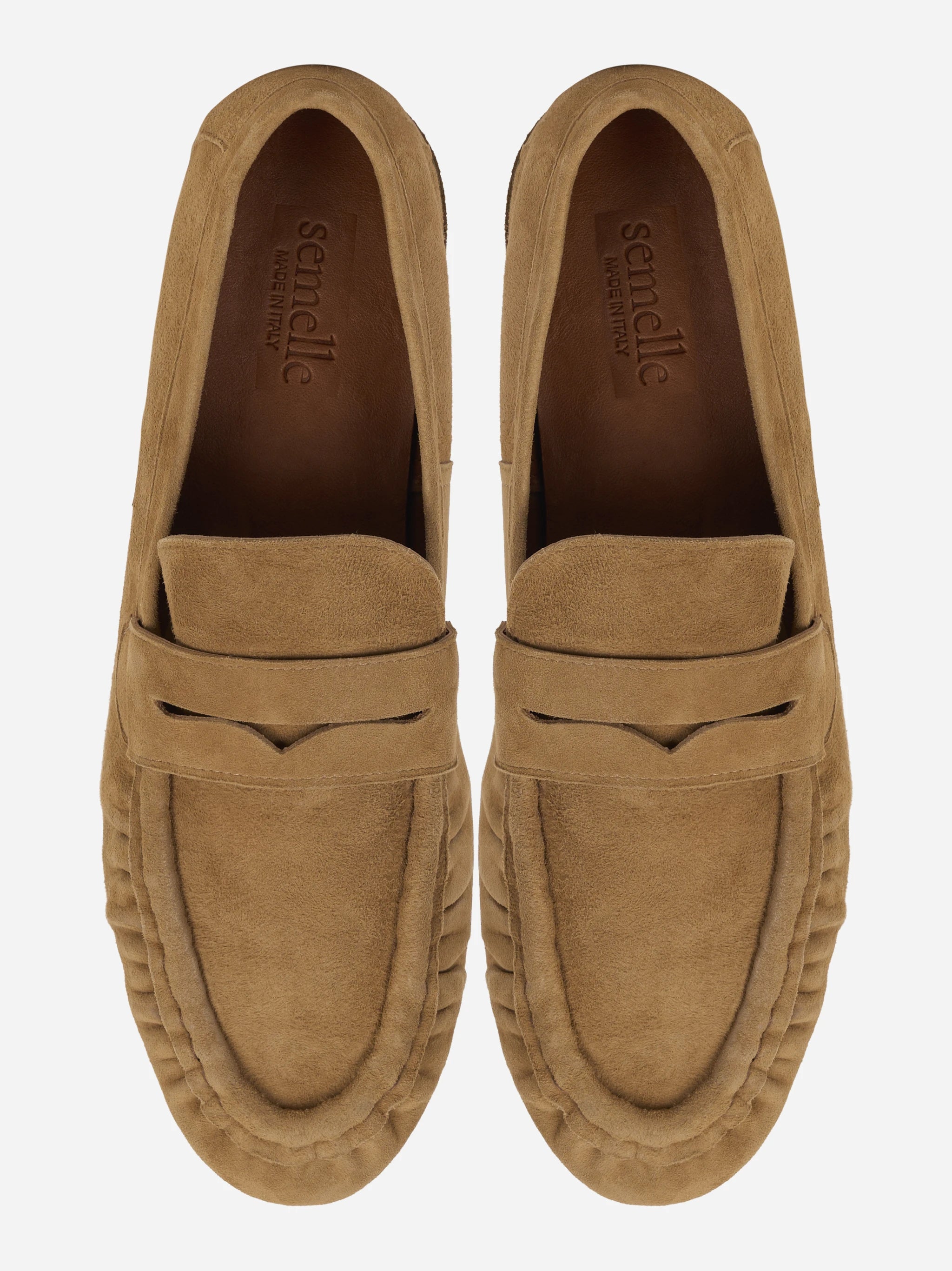 Mocassino in suede beige