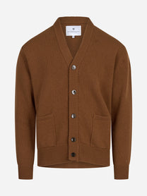 Cardigan con bottoni e tasche marrone SEVEN GAUGE - vista frontale