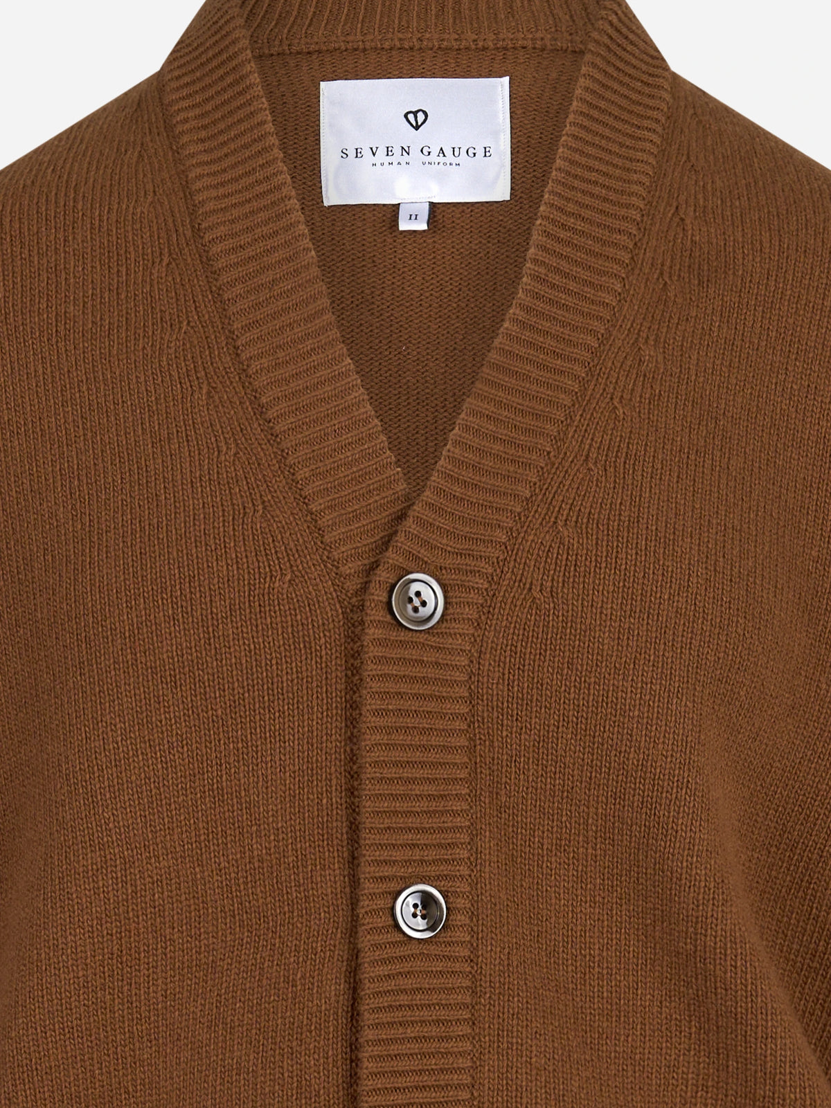 Cardigan con bottoni e tasche marrone SEVEN GAUGE - dettaglio