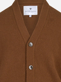 Cardigan con bottoni e tasche marrone SEVEN GAUGE - dettaglio