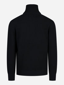 Cardigan a costa inglese con zip nero SEVEN GAUGE - vista posteriore