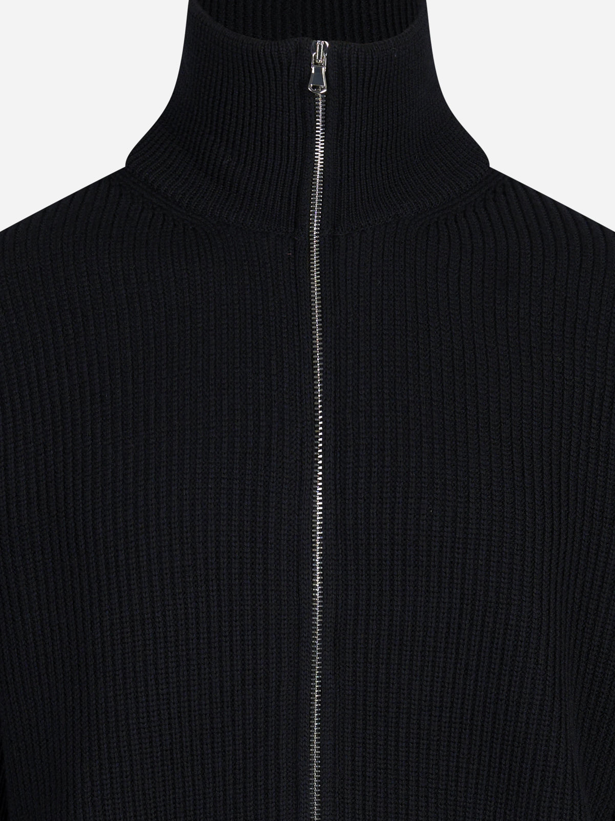 Cardigan a costa inglese con zip nero SEVEN GAUGE - dettaglio