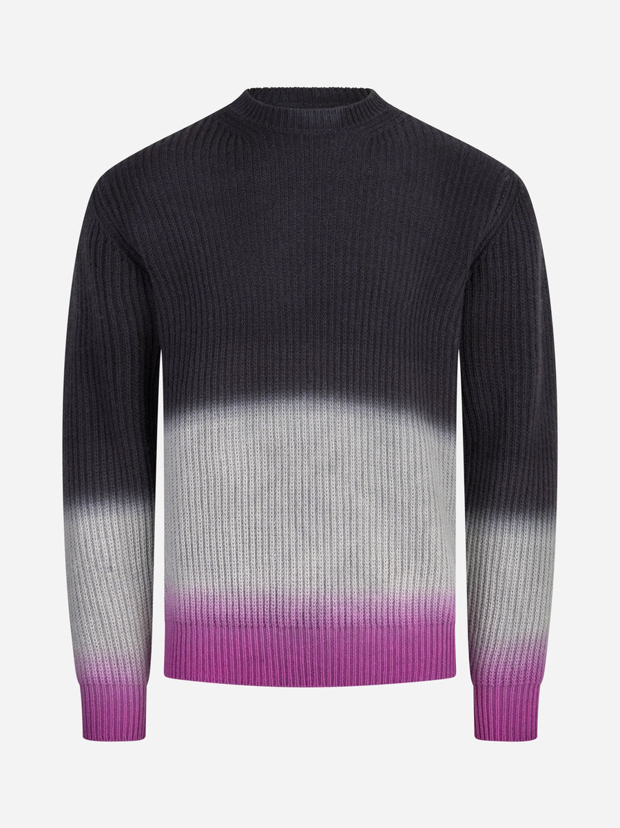Maglia girocollo tie-dye fucsia SEVEN GAUGE - vista frontale