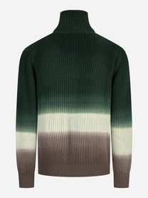 Cardigan a coste tie-dye con zip verde SEVEN GAUGE - vista posteriore