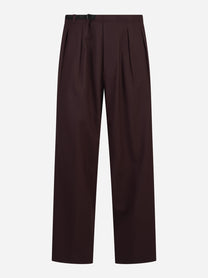 Pantalone in lana con cintura bordeaux - vista frontale