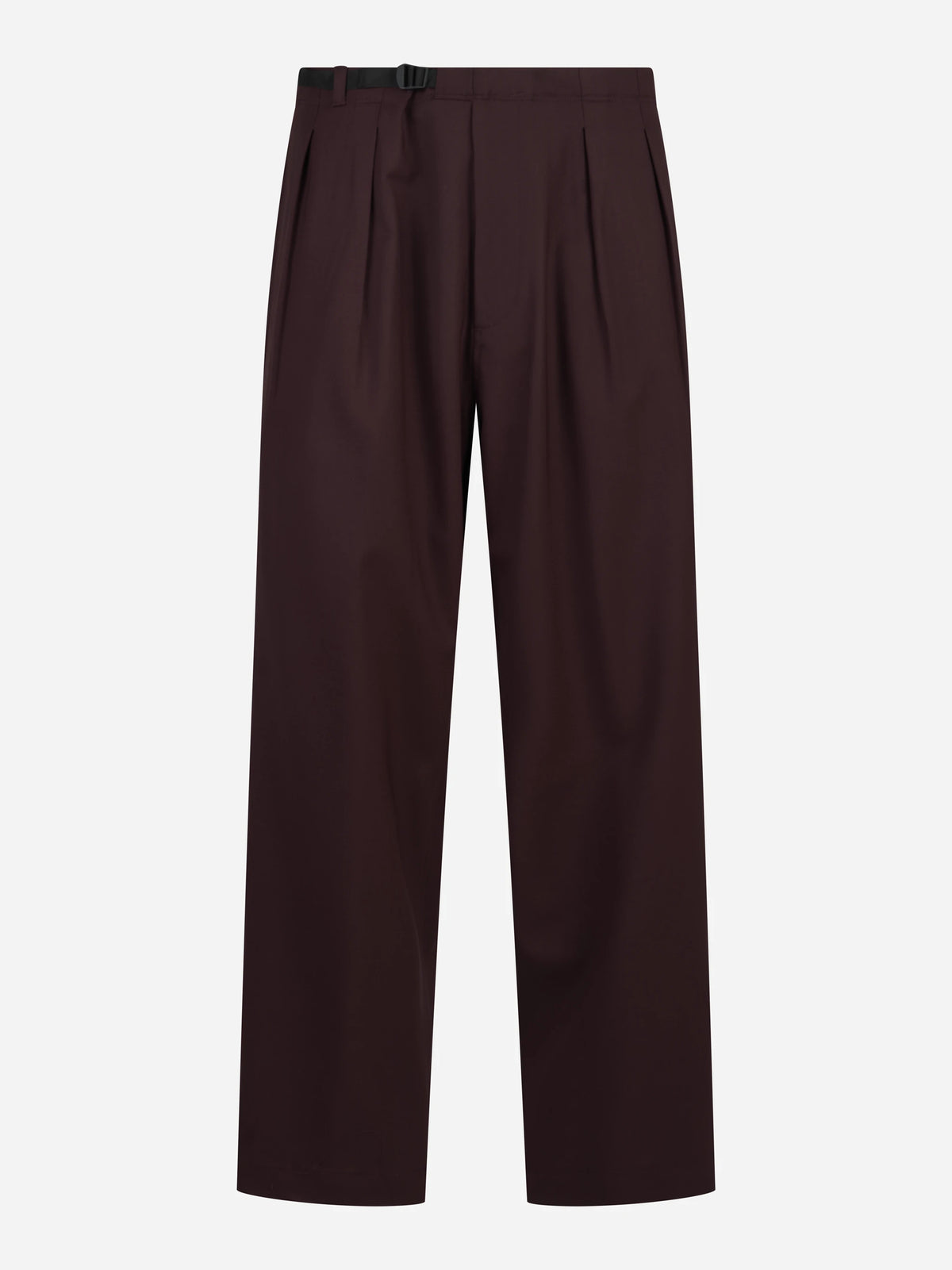 Pantalone in lana con cintura bordeaux - vista frontale