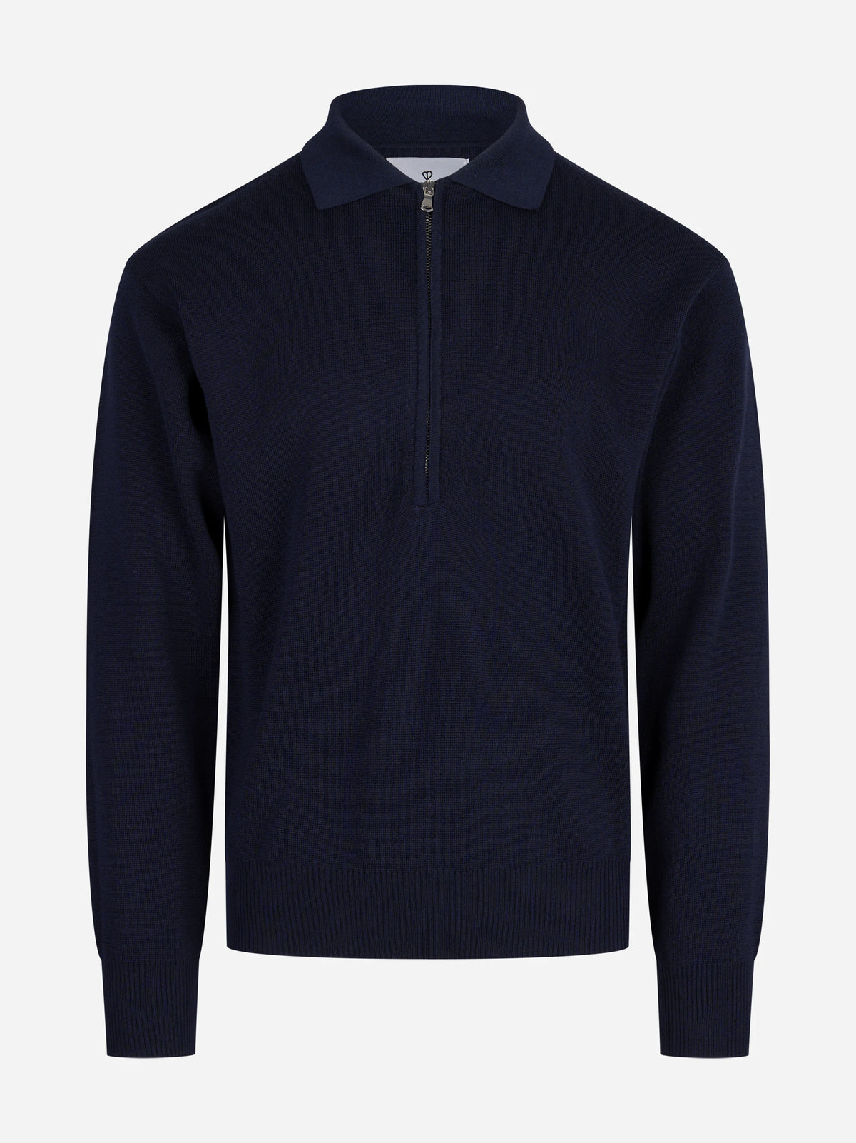 Polo in maglia con zip blu SEVEN GAUGE - vista frontale