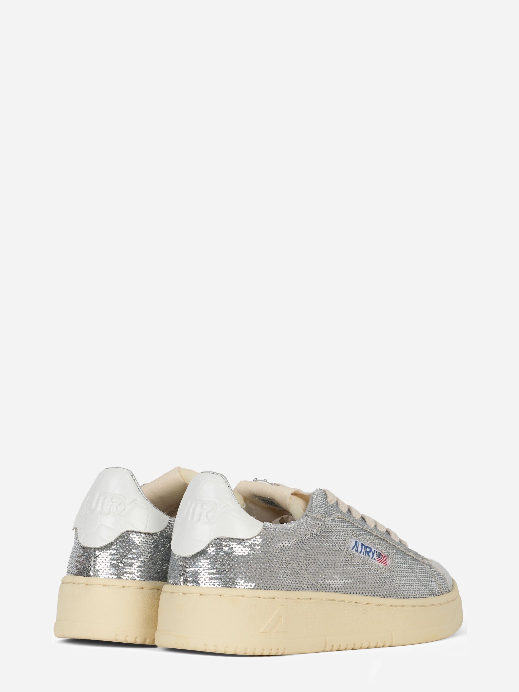 Sneakers Dallas low Sparkling in Pailletes argento