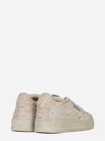 Sneakers Medalist Low Crystal in Micro Strass Biancco