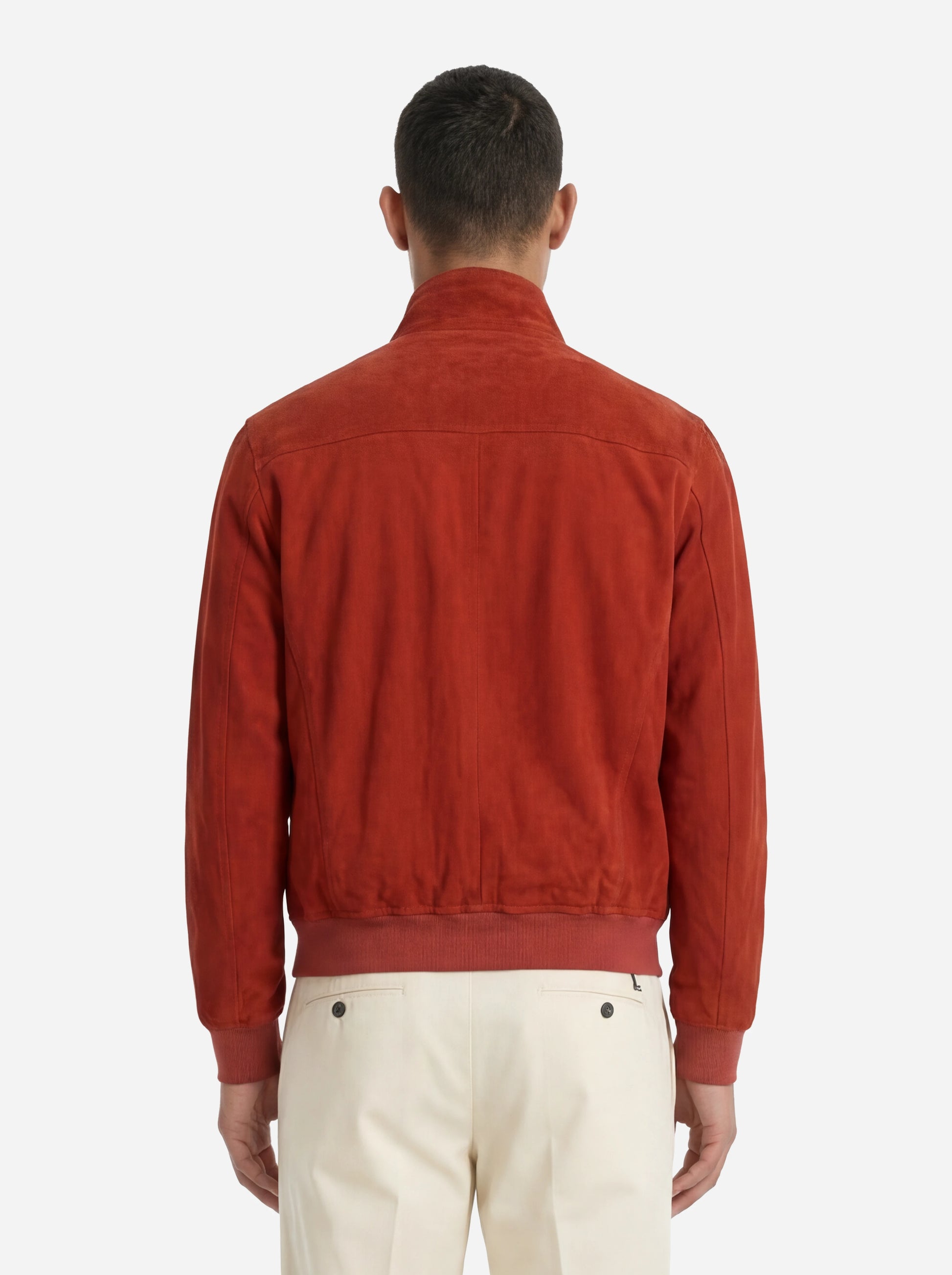 Bomber Jeff in pelle scamosciata Rosso