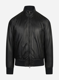 Bomber in pelle nero