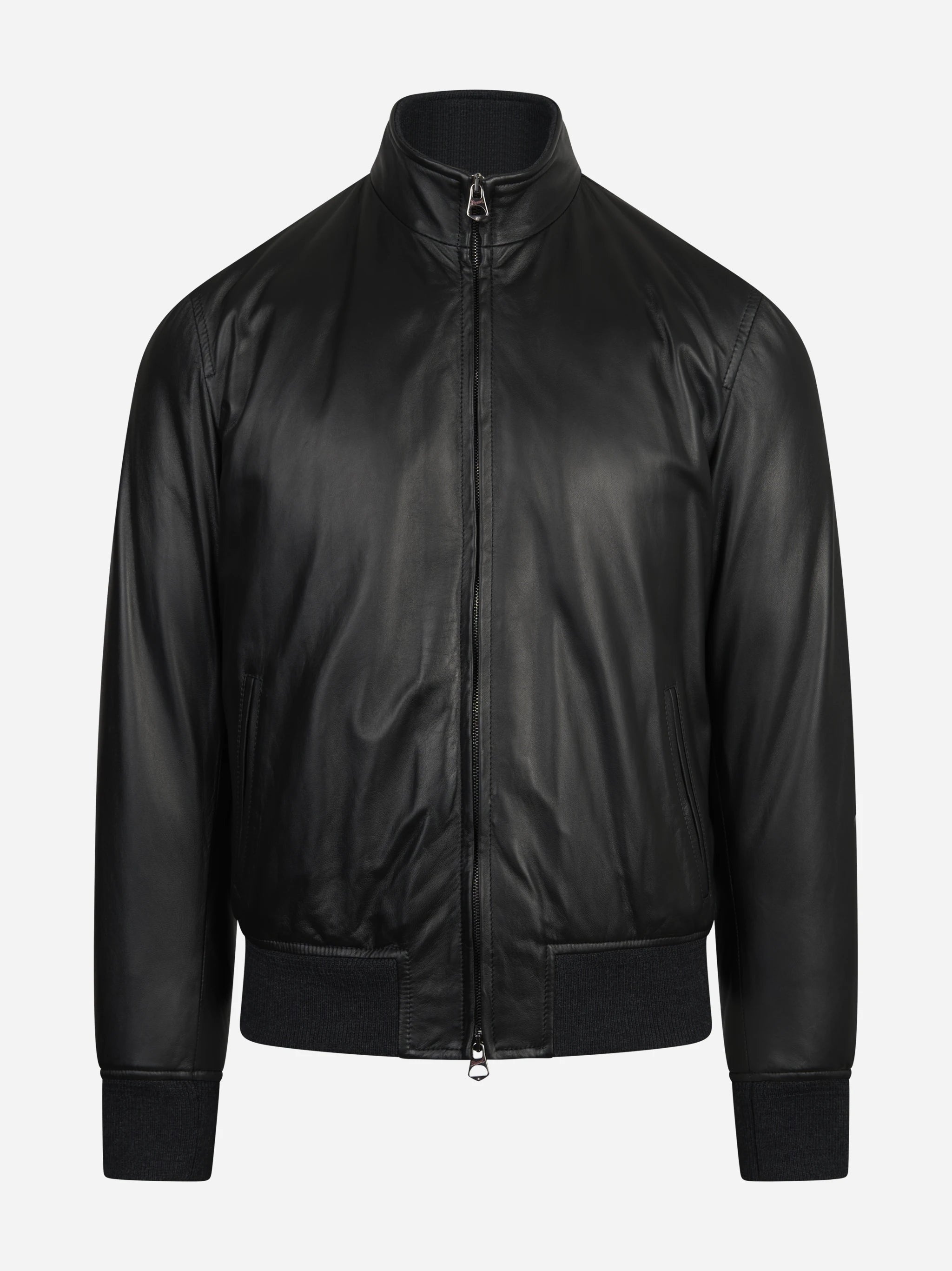 Bomber in pelle nero