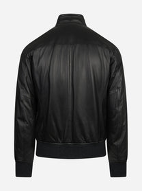 Bomber in pelle nero