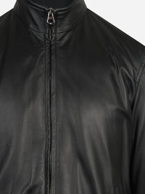 Bomber in pelle nero
