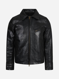 Giacca biker in pelle nera