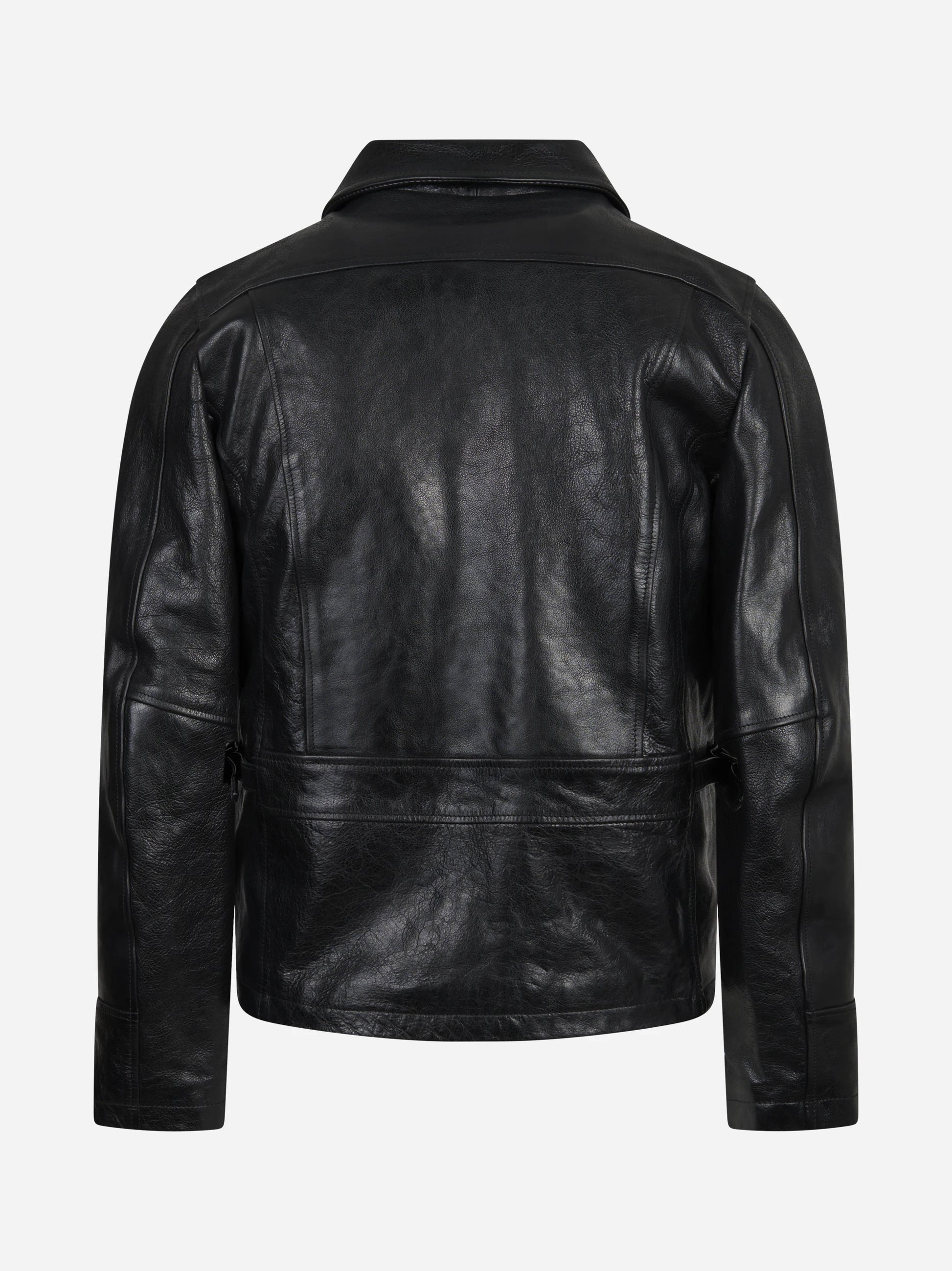 Giacca biker in pelle nera
