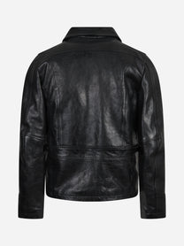 Giacca biker in pelle nera