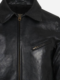 Giacca biker in pelle nera
