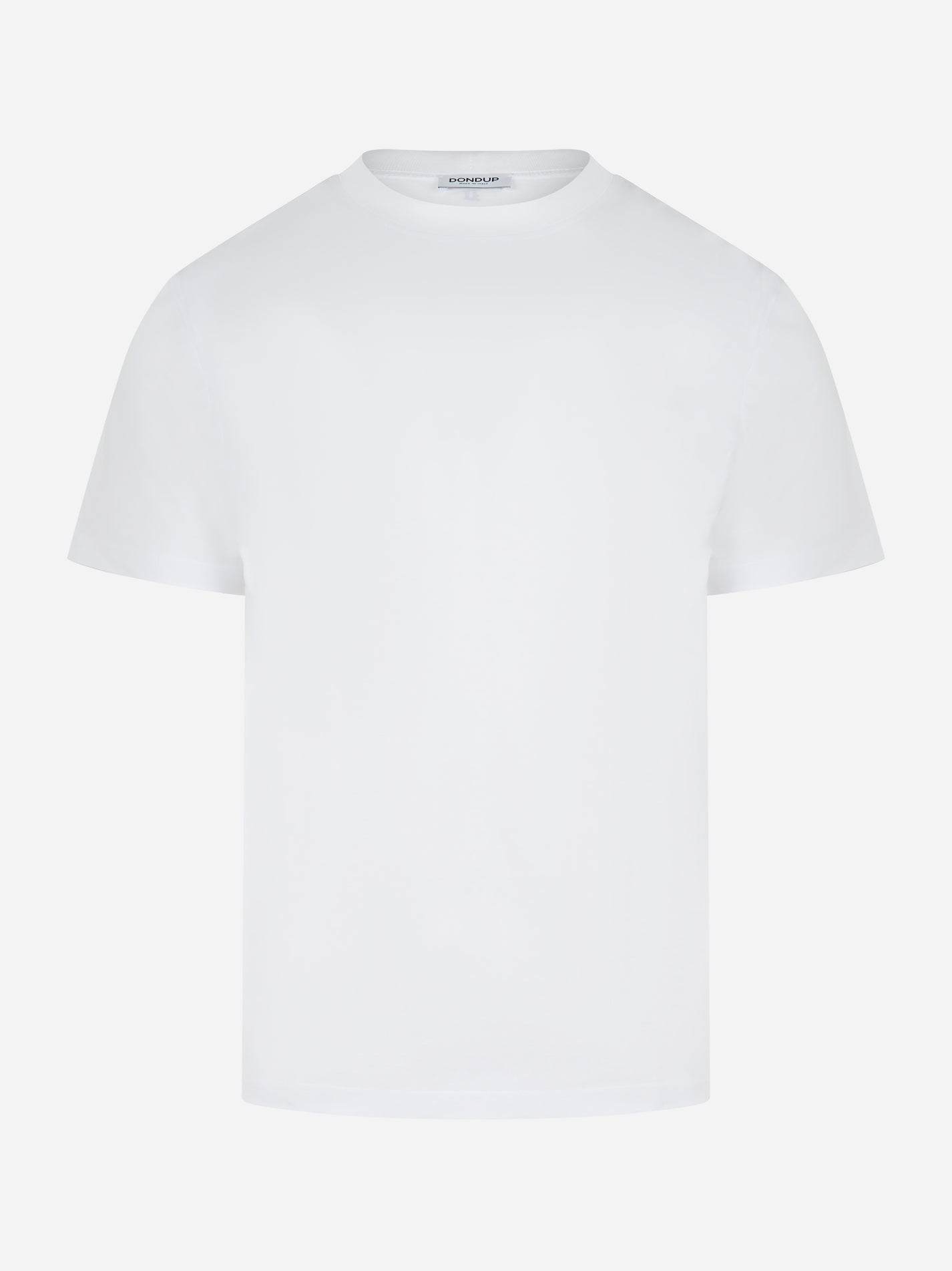 T-shirt bianca in cotone con logo piccolo DONDUP fronte